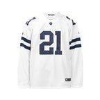 UNTILWERICH Mesh Quilting Embroidered Long Sleeve Hockey Jersey