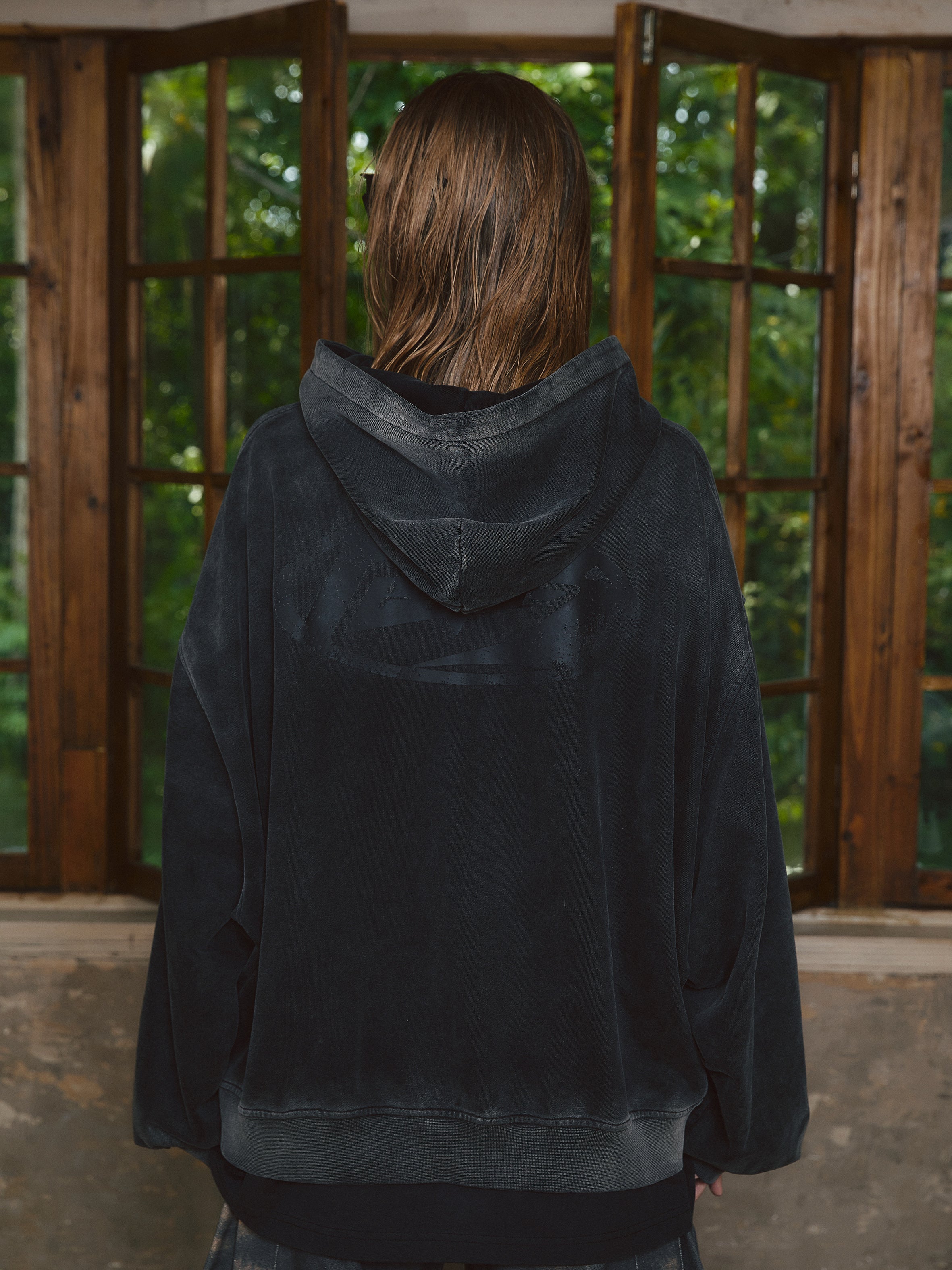 STEEPC Batik Destruction Drop Shoulder Zip Hoodie