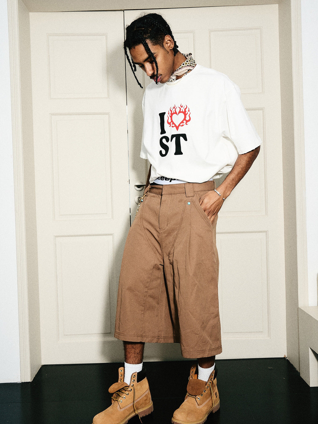 STEEPC Lumberjack Jewel Double Knee Baggy Shorts