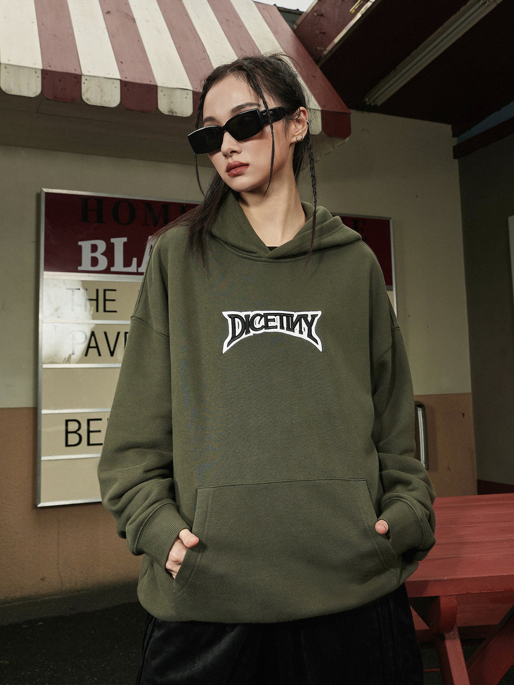 DICETINY 3D Basic Logo Embroidery Hoodie