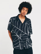ANTIDOTE Spider Web Print Short Sleeved Shirt