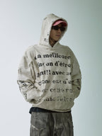 F2CE Dirty Dye Double Layer Printed Hoodie