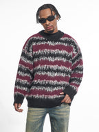 F3F Select Gradient Striped Fuzzy Knit Sweater