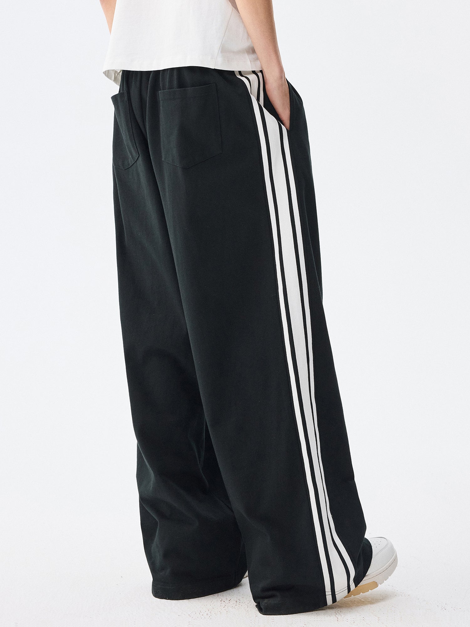 MEDM Side Striped Wide Leg Sweatpants