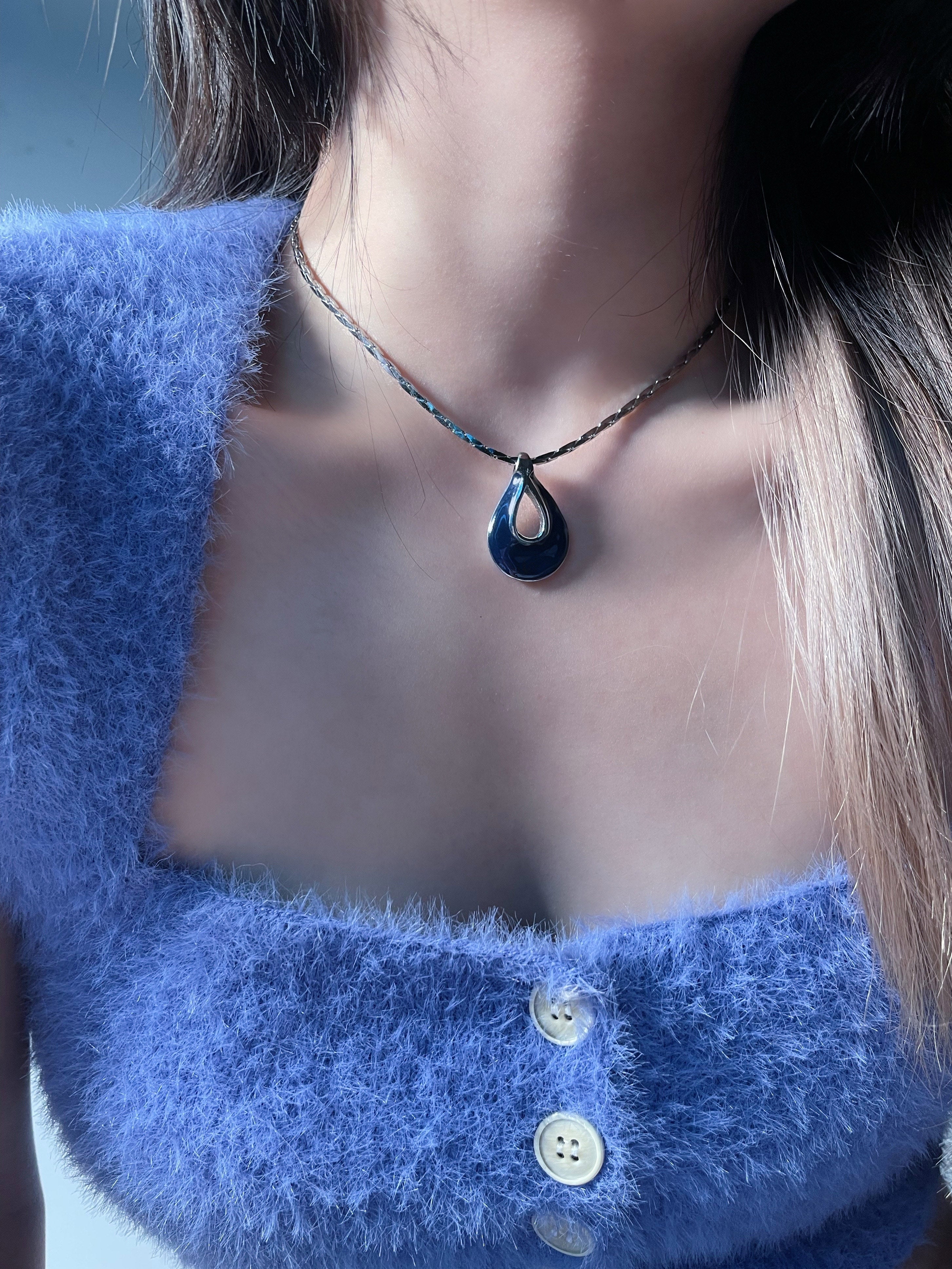 Nbostore Water Drops Snake Bone Necklace