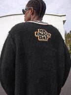 MEDM V Neck Logo Knit Sweater