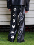 AFGK Punk Embroidery Leather Pants