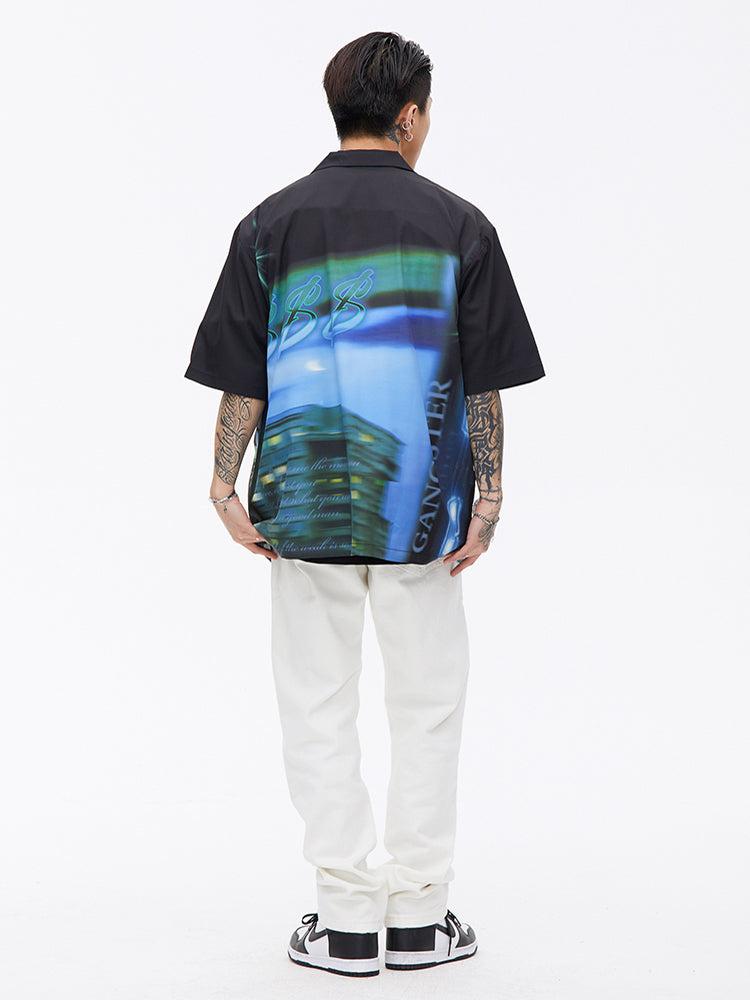 Thug Life Print Short Sleeved Shirt