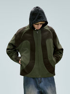F2CE Deconstructed Stitching Contrast Color Rider Jacket
