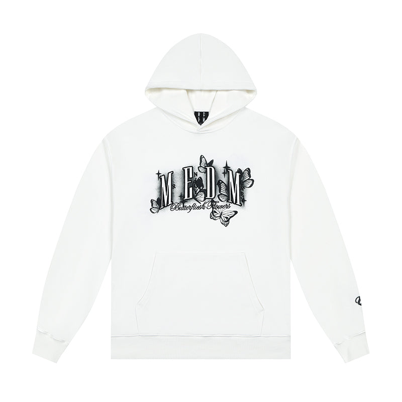 MEDM Neon Embroidered Butterfly Hoodie