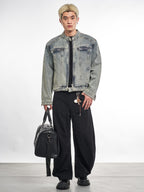 F3F Select Metal Decoration Washed Denim Jacket