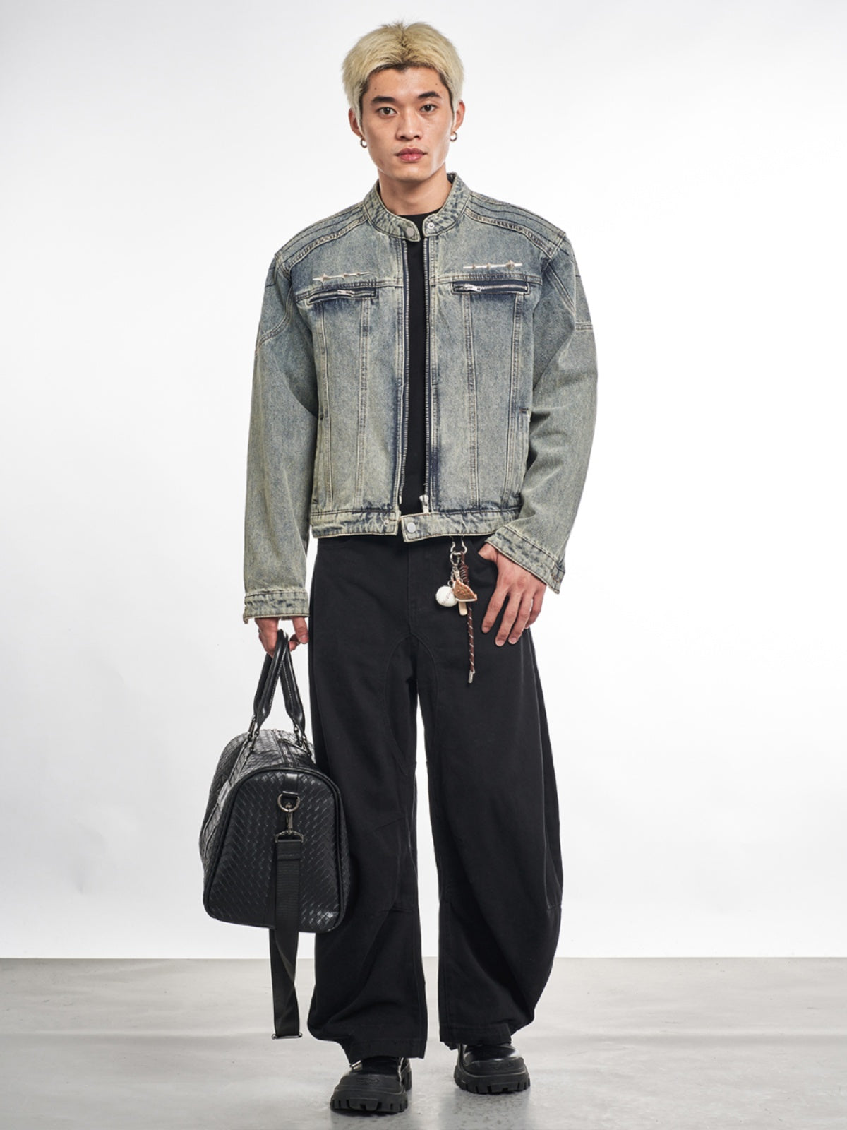 F3F Select Metal Decoration Washed Denim Jacket