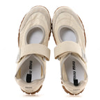 Technical Fabric Suede Womens Tyre Ballerina Flats 36.5 Ivory