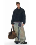 JHYQ Contrast Color Stitching Canvas Work Jacket