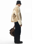 JHYQ Contrast Color Stitching Printed Canvas Work Jacket