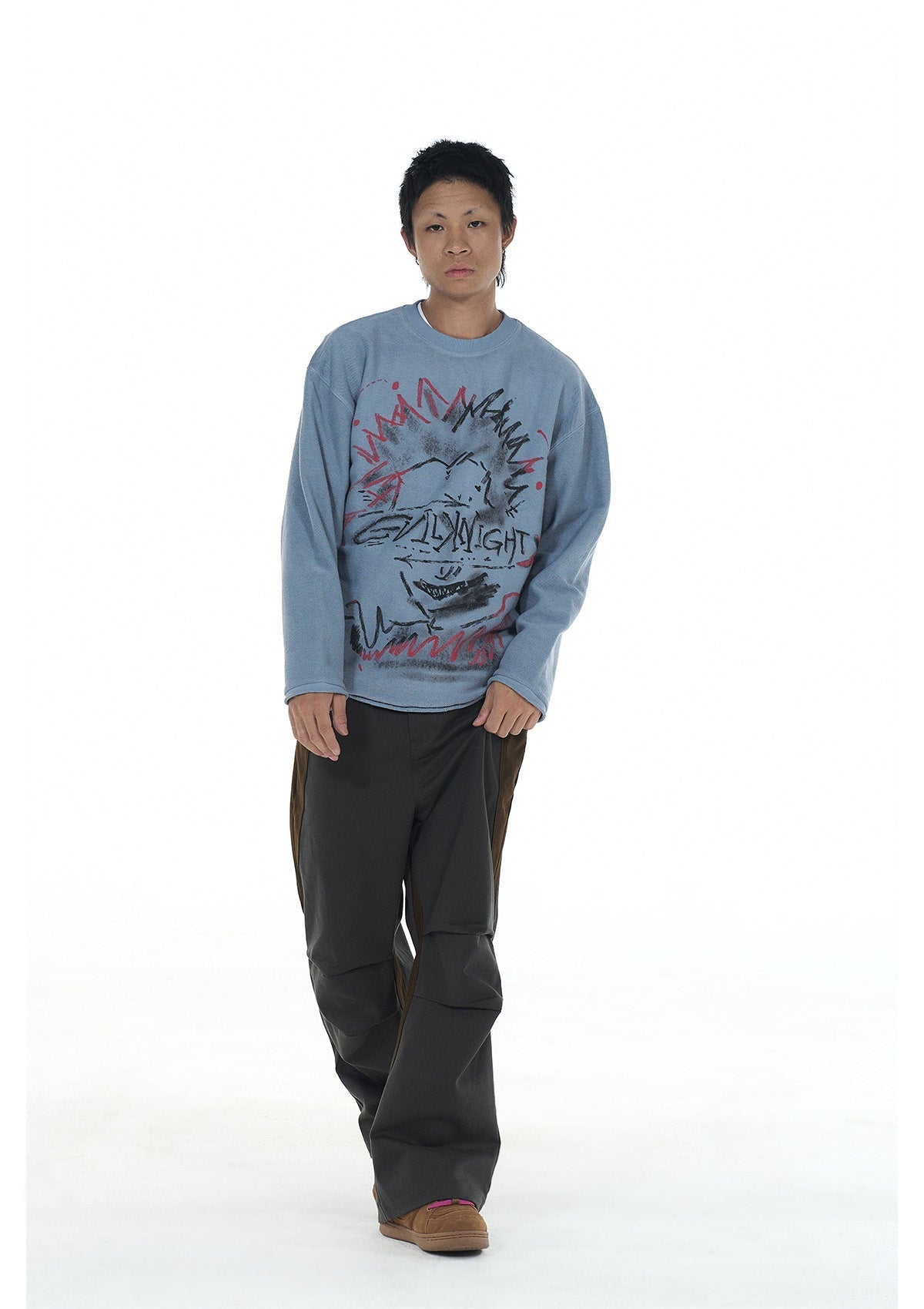 EVILKNIGHT(EK) Crazy Punk Printed Sweatshirt