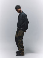 ANTIDOTE Camouflage Canvas Patchwork Baggy Pants