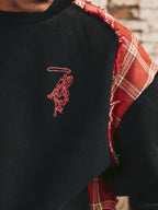 S45 Plaid Destruction Patchwork Sweatshirt