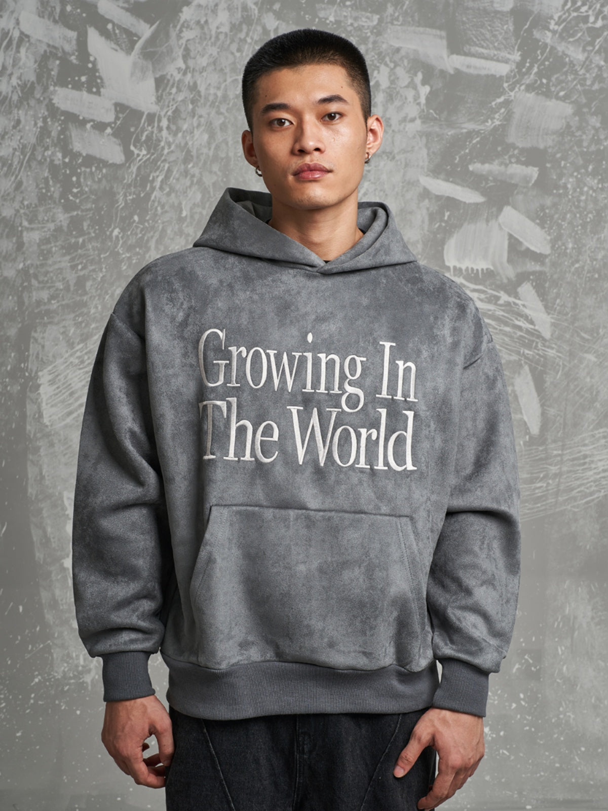 F3F Select Growing In The World Embroidered Suede Hoodie