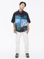 Thug Life Print Short Sleeved Shirt