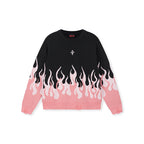 DICETINY Basic Logo Flame Destruction Knit Sweater