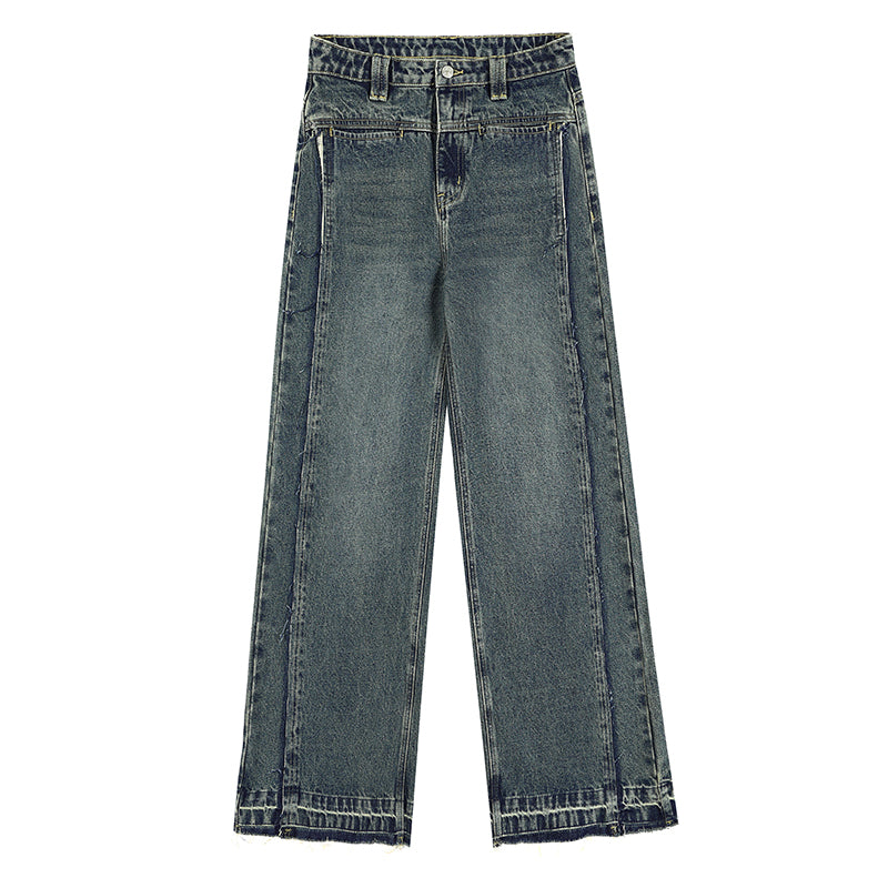 MEDM Raw Edge Design Denim Jeans