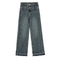 MEDM Raw Edge Design Denim Jeans