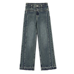 MEDM Raw Edge Design Denim Jeans