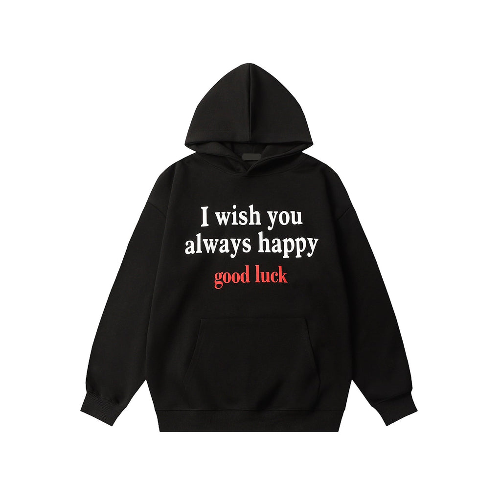 F3F Select Good Luck Printed Letter Hoodie