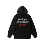 F3F Select Good Luck Printed Letter Hoodie