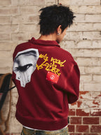 S45 Vintage Lapel Patch Polo Sweatshirt