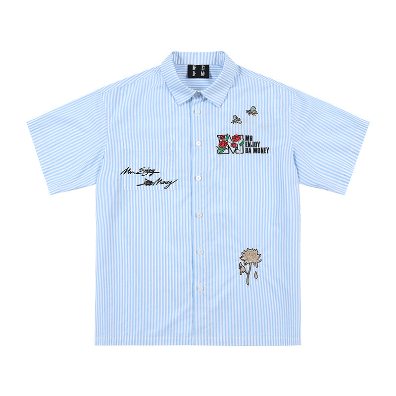 MEDM Rose Honey Embroidery Short Sleeved Shirt