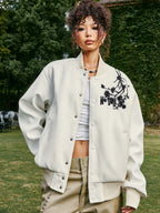 MEDM Daisy Embroidery Varsity Jacket
