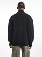 F3F Select Irregular Slant Button Knit Cardigan