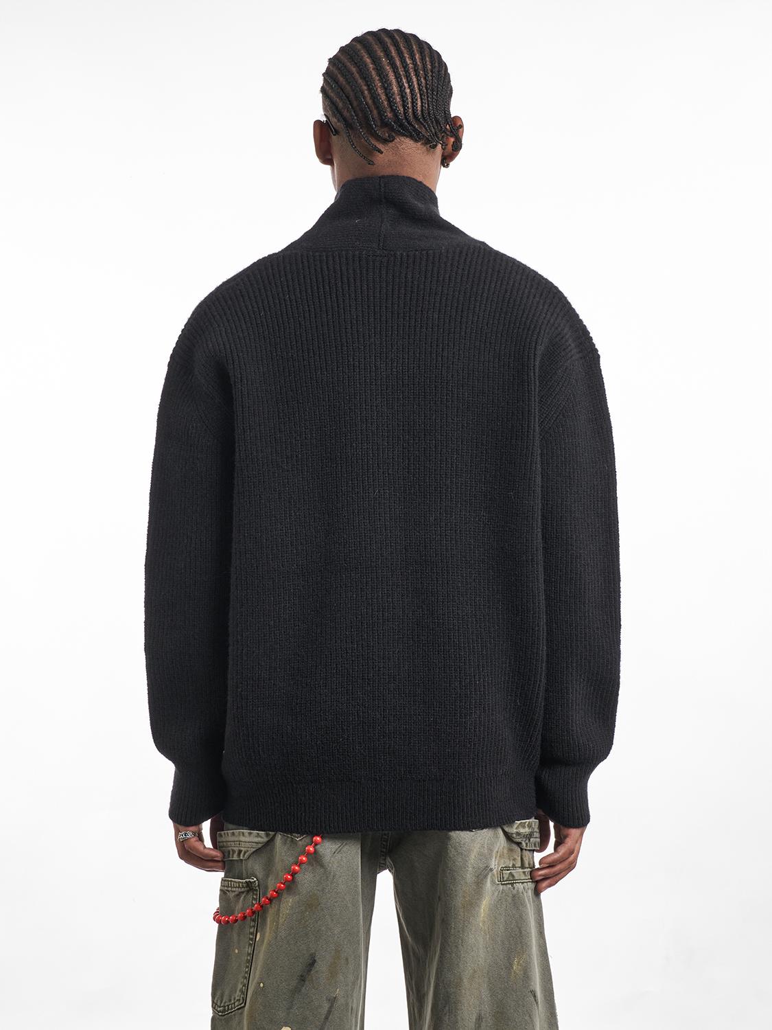 F3F Select Irregular Slant Button Knit Cardigan