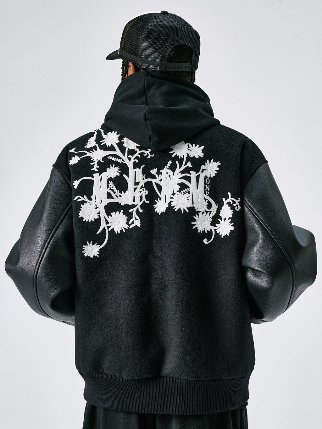 MEDM Daisy Embroidery Varsity Jacket