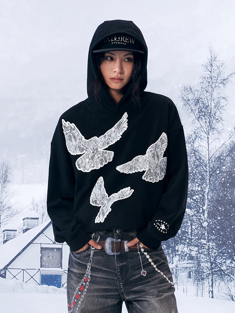 YADcrew Lace Peace Dove Hoodie