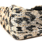 Tweed Mixed Fibers Leopard Print Small Souplissimo Maxi Flap Brown Black White