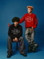 YADcrew Pearl Text Typography Knit Sweater