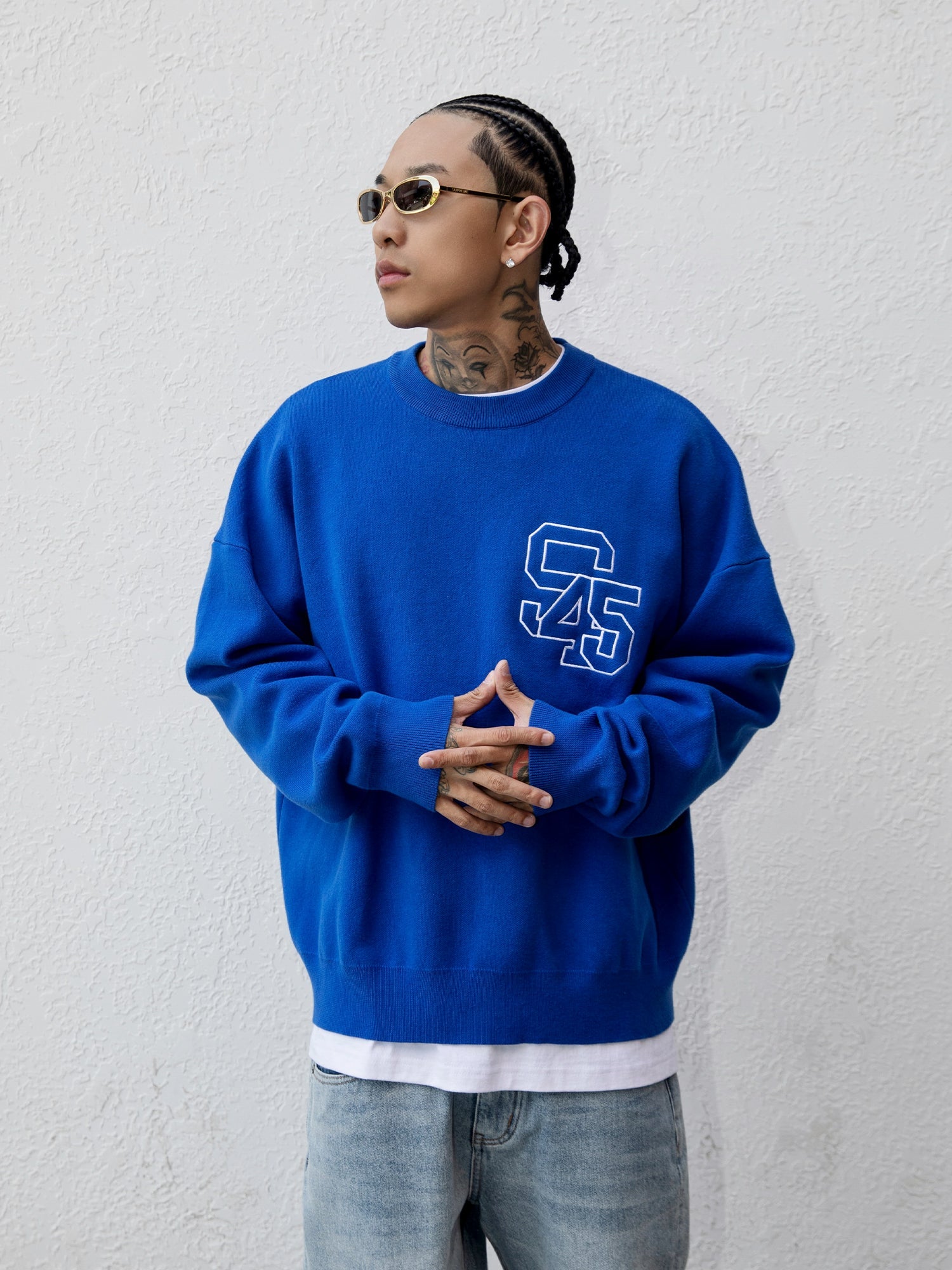 S45 Embroidered Logo Multicolor Knit Sweater