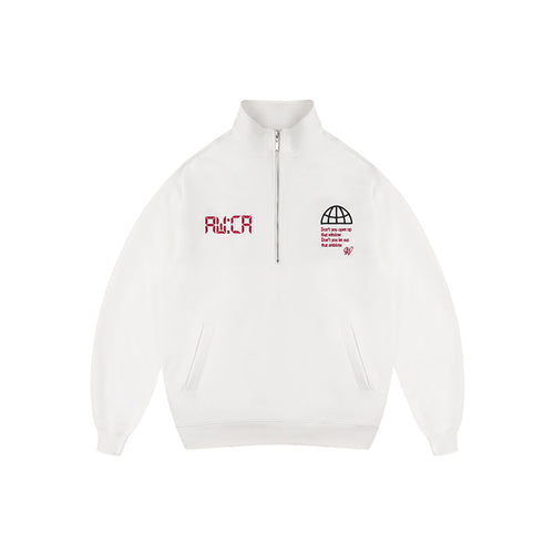 ANTIDOTE Half Zipper Embroidered Sweatshirt