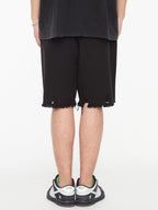 F2CE Removable Letters Leather Embroidery Shorts
