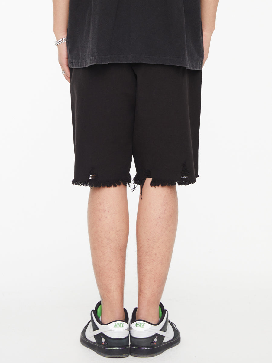 F2CE Removable Letters Leather Embroidery Shorts