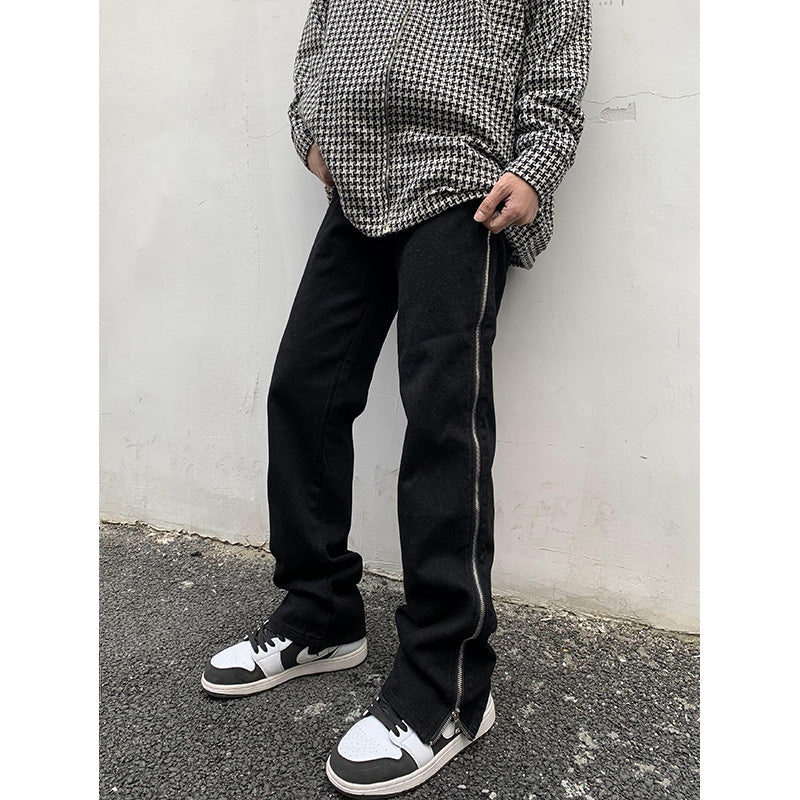 Side Zipper Design Denim Jeans