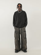 F3F Select Gradient Washed Multi Pocket Work Cargo Jeans