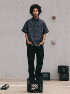 ANTIDOTE Skull Print Short Sleeve Shirt