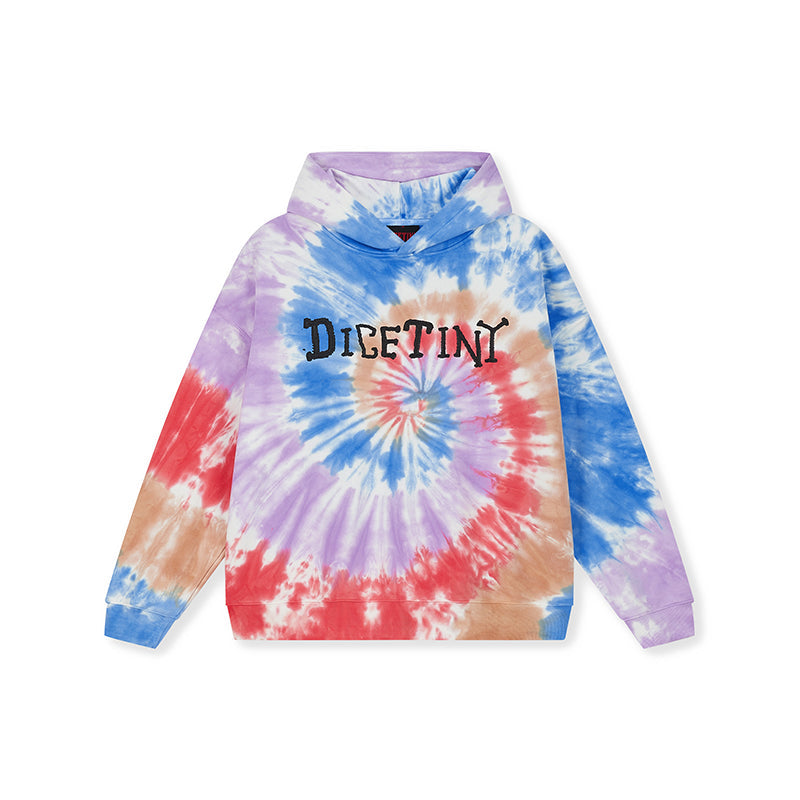 DICETINY Tie Dye Swirl Bone Print Hoodie