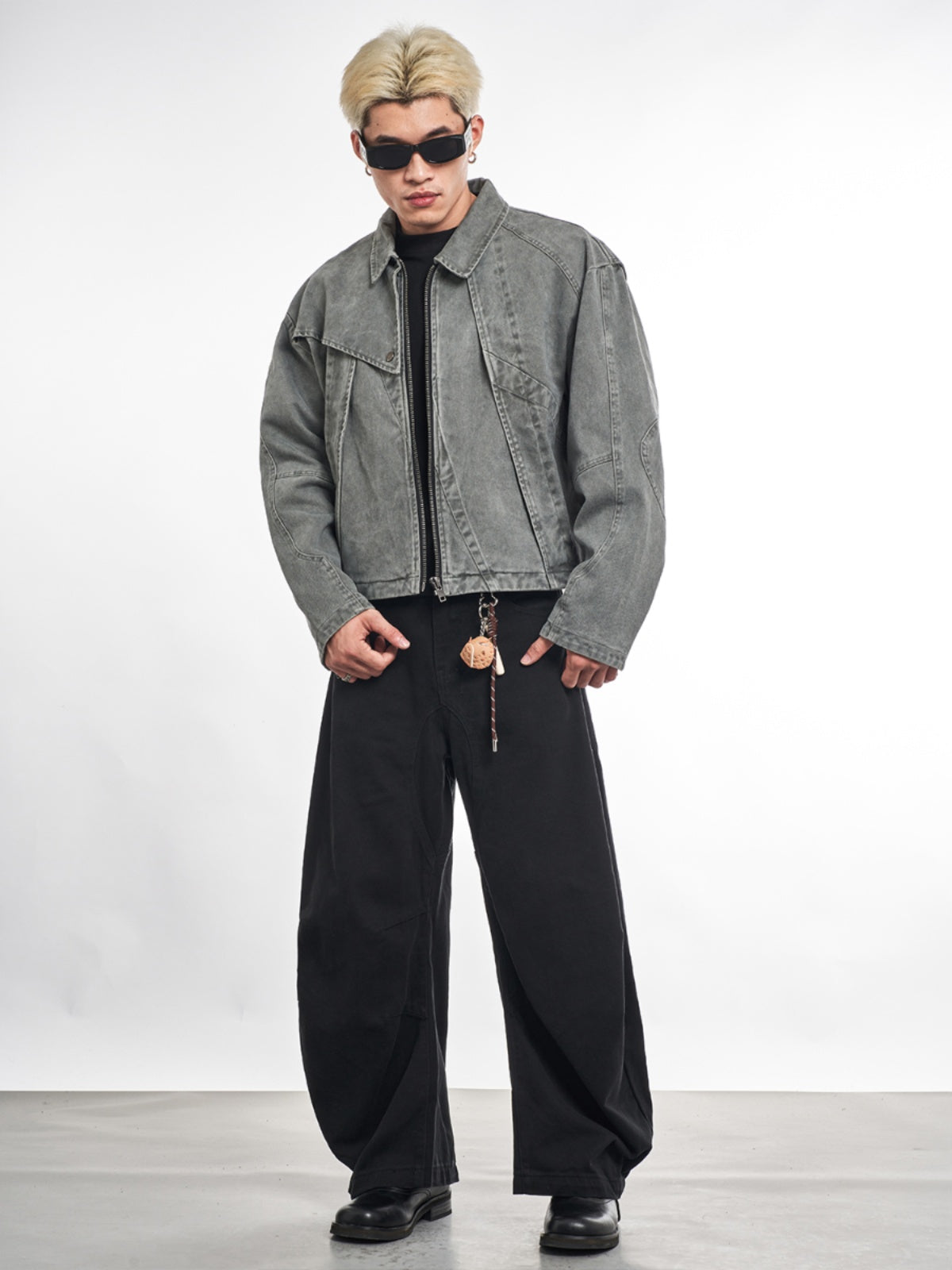 F3F Select Deconstructed Stitching Washed Denim Jacket