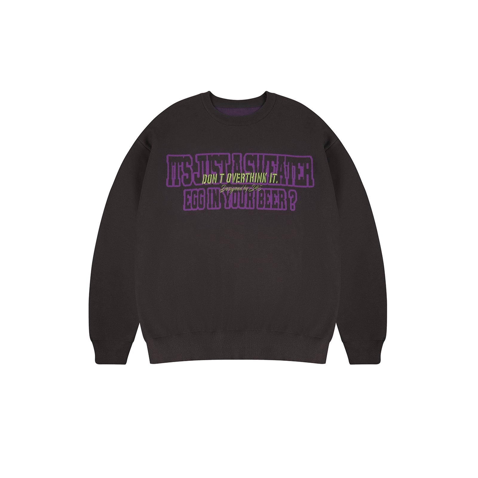 S45 Monogrammed Slogan Embroidered Knit Sweater