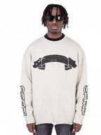 F3F Select Print Destruction Ripped Knit Sweater